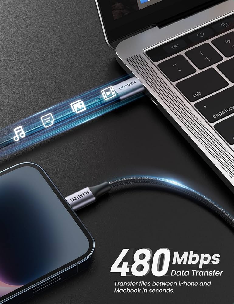 Cable de carga Ugreen USB-C a Lightning (Certificación MFi Oficial)
